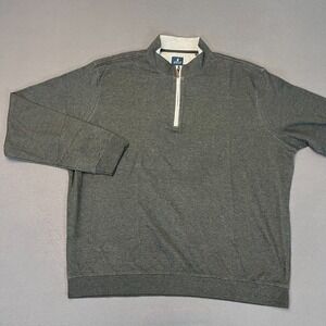 Johnnie-O Men's 2XL Sully 1/4 Zip Pullover Wrinkle Resistant Heather Black Modal